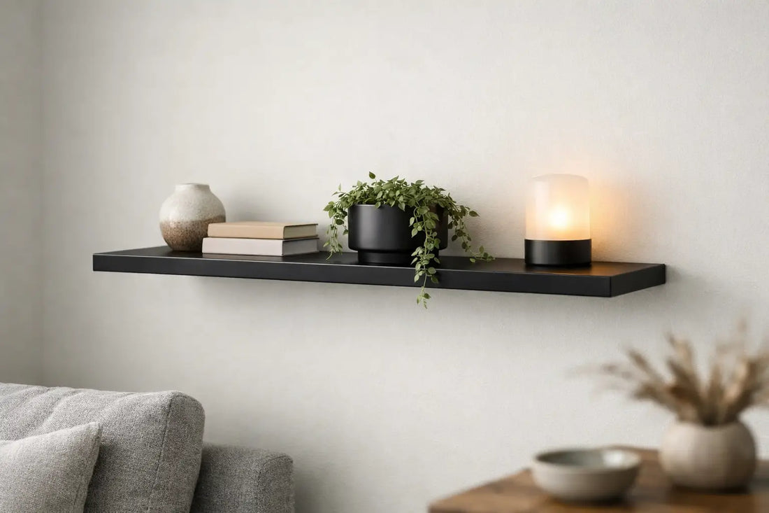 Wandplank staal zwart voor een strak interieur