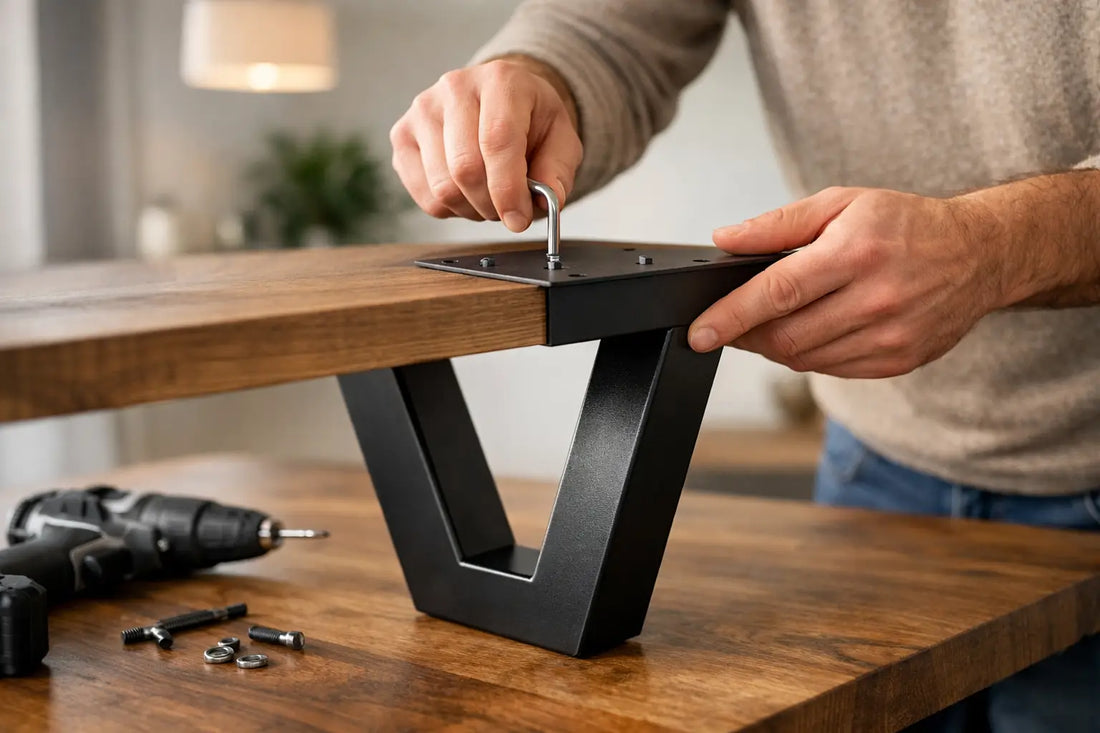 Stalen tafelpoten monteren aan je eettafel