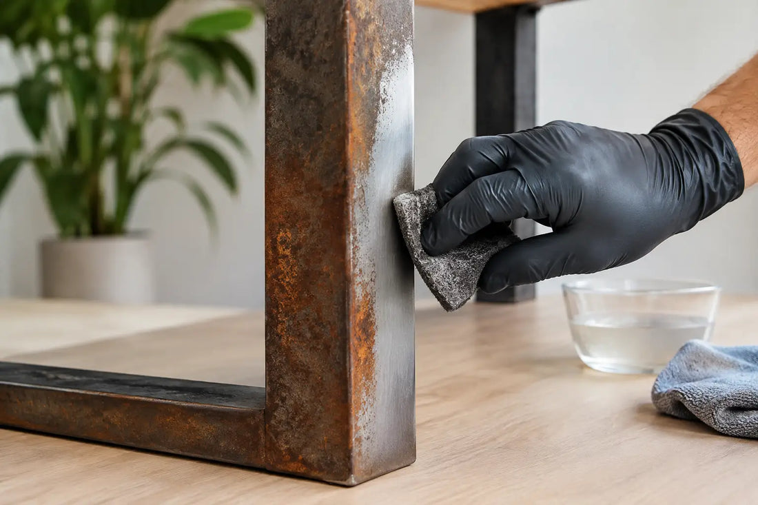 Roest verwijderen van staalpoten zonder schade