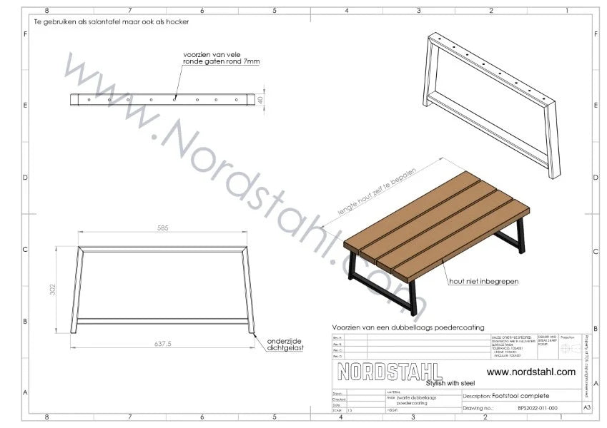 Lounge hoekbank frame zwart