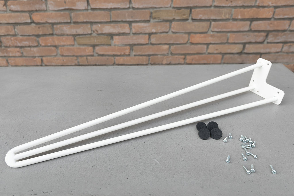Nordstahl Hairpin bankpoten wit met bevestigingsmateriaal