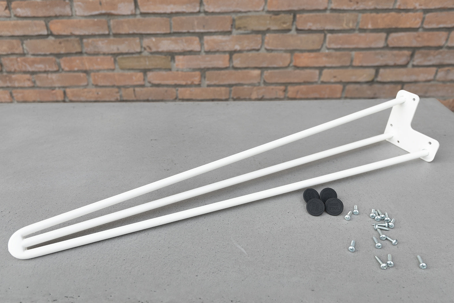 Nordstahl Hairpin bankpoten wit met bevestigingsmateriaal