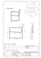 Technische tekening van Nordstahl Loungeset frame
