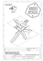 Technische tekening van Nordstahl Matrix leg heavy tafelpoot