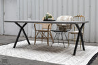 Industriele eettafel met Nordstahl Scissor leg tafelpoten