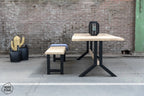 Industriele eettafel met Nordstahl Split leg tafelpoten