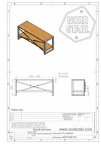 Technische tekening van Nordstahl TV Cabinet frame