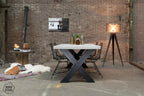 Nordstahl X leg heavy tafelpoten in modern interieur