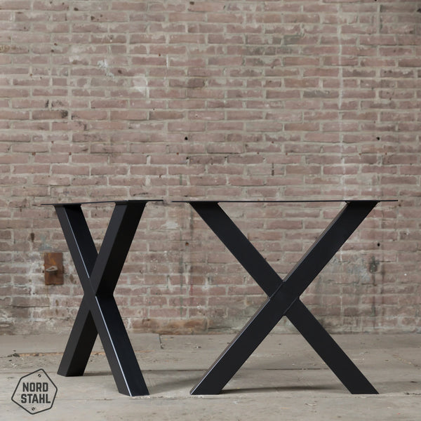 Nordstahl X leg tafelpoten steel black